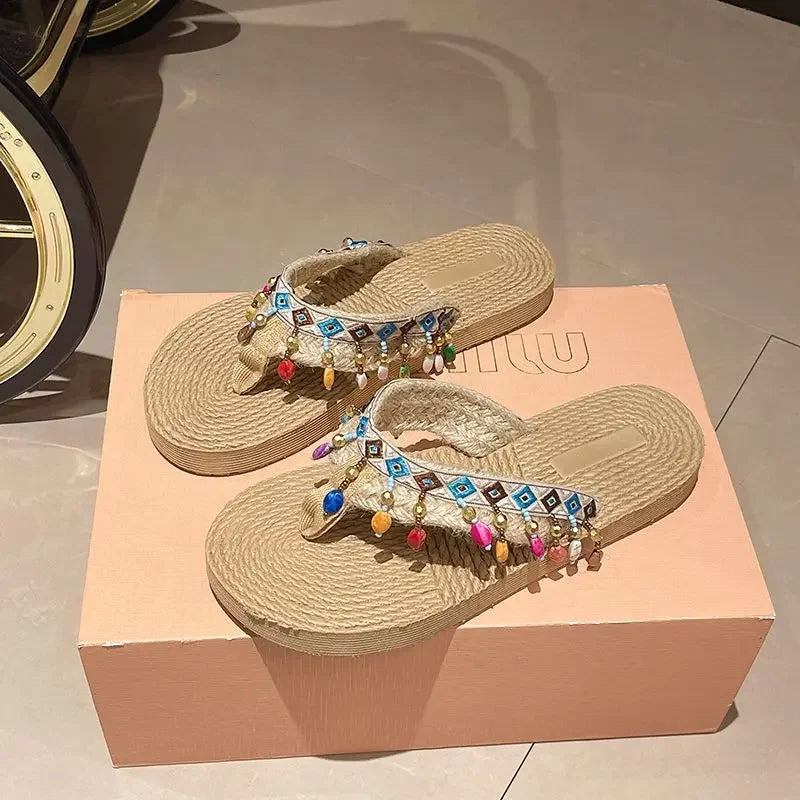 Woman Slippers Low Heel Shoes For Women On Beach Sandals Non Slip Slides Wholesale Bulk Sale Unique Comfortable And Elegan Price