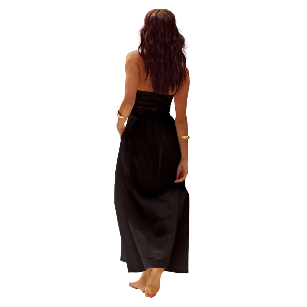 Fashion Halter Neck Long Dresses Women 2024 Summer New Sexy Backless Temperament Commuting Maxi Dress Female Streetwear Vestidos