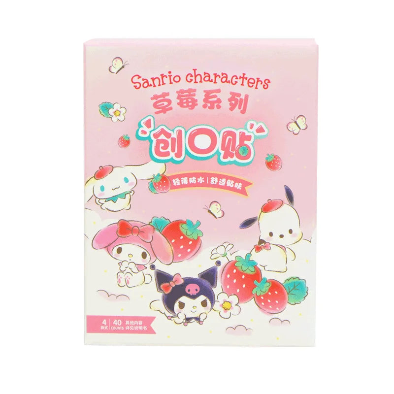 Hello Kitty Kuromi Cinnamoroll Plaster 40Pcs Waterproof Adorable Cute Band Aid for Kids Wound Care Kawaii Cartoon Design