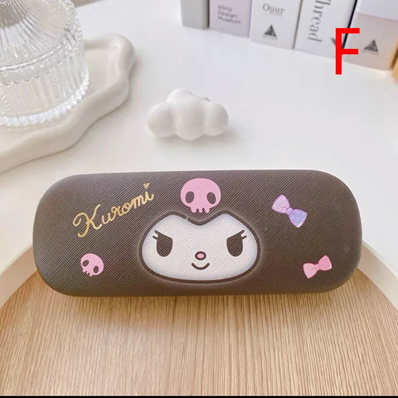 Cartoon Stitch Hello Kitty Glasses Case Children Students Anti Drop Glasses Storage Box Princess Series Pattern Protective Case