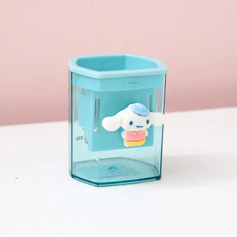 Anime Sanrio Pencil Sharpener Hello Kitty Kuromi Portable Pencil Sharpener Cinnamoroll Melody Simple Primary Stationery Kid Gift