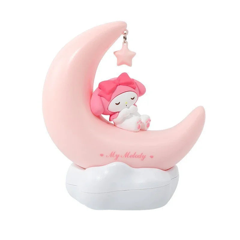 Sanrio Kuromi Cinnamonroll Moon LED Light Kawaii 3D Cartoon Ornament Cute Beauty Bedroom Night Light Bedside Decor Lamp Gifts
