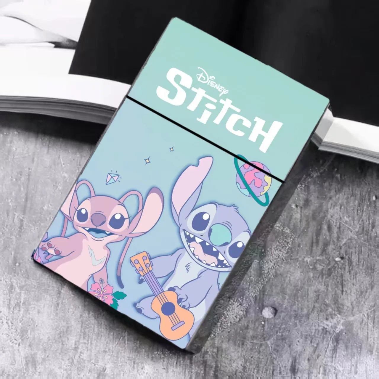 Lilo & Stitch Cigarette Case Action Anime Figures Cute Girlish Heart Cigarette Case Cute Smoke Ornaments Gifts