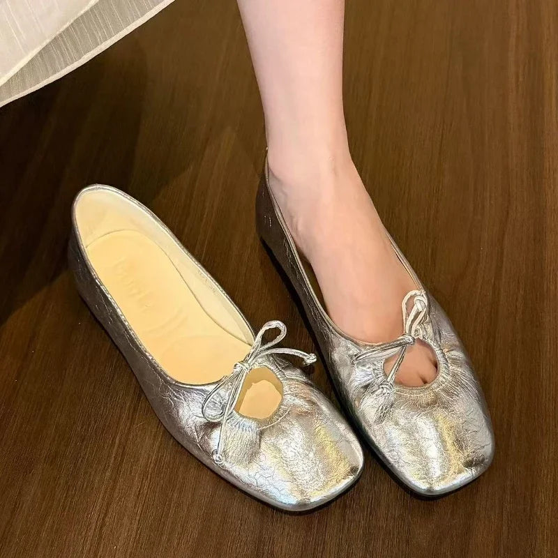 Flats Women Loafers Shoes Spring Fashion Casual Shoes Lolita Dress Woman Sandals 2025 Designer Brand Bow Sport Female Zapatillas