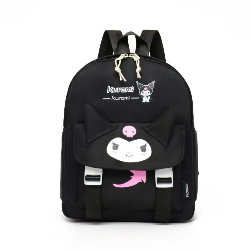 Cute Kuromi Canvas Backpack For Girls School Bags Portability Teens College Student Large Travel Shoulder Bag Mochilas Escolares