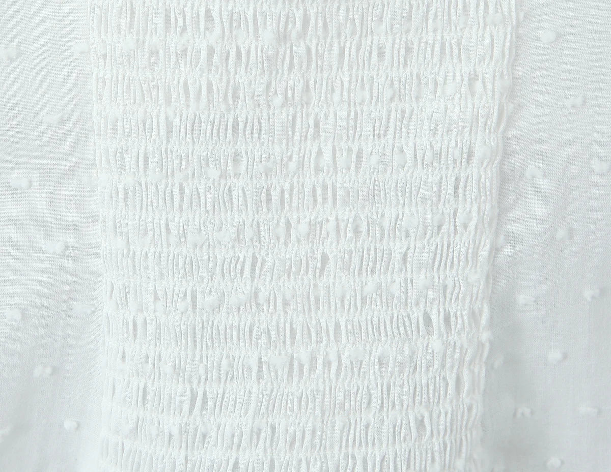 2025 Summer Plain White 3D Dot Sleeveless Tank Women Open Buttons Slim fit Elastic Back Tank Top Crop Tops