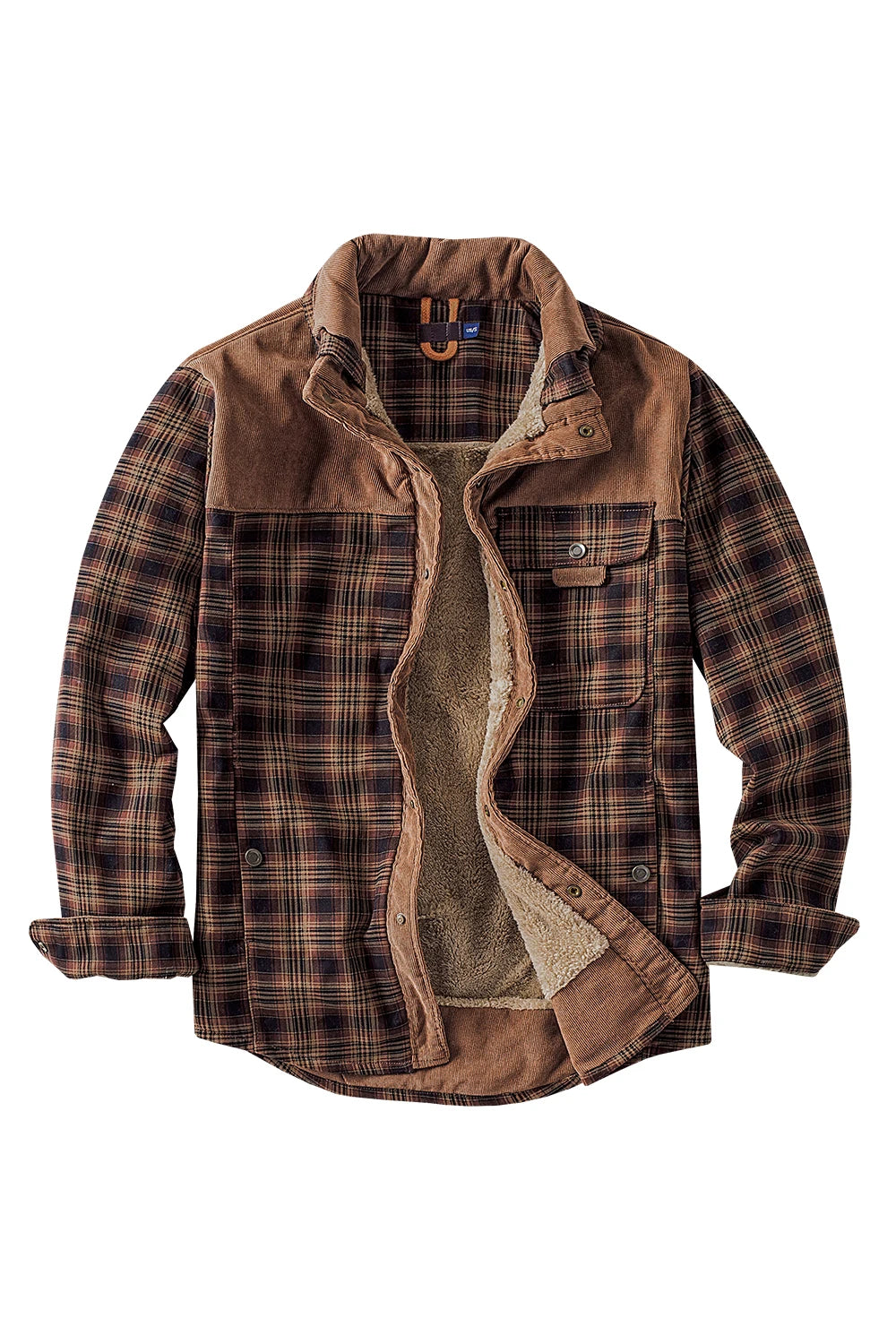 Men's Cotton Jacket Autumn Winter New Check Print Warm Casual Business Office Lapel Coat Men Middle-aged Elderly Cotton Clothes