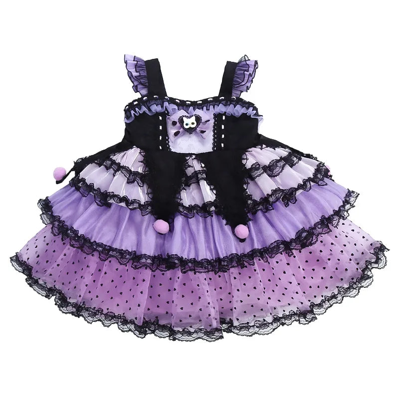 Halloween Sanrio Cosplay Princess Dress Kuromi Lolita Christmas Children's Costume Dresses Puffy Skirt Suit Cute Girls Dress