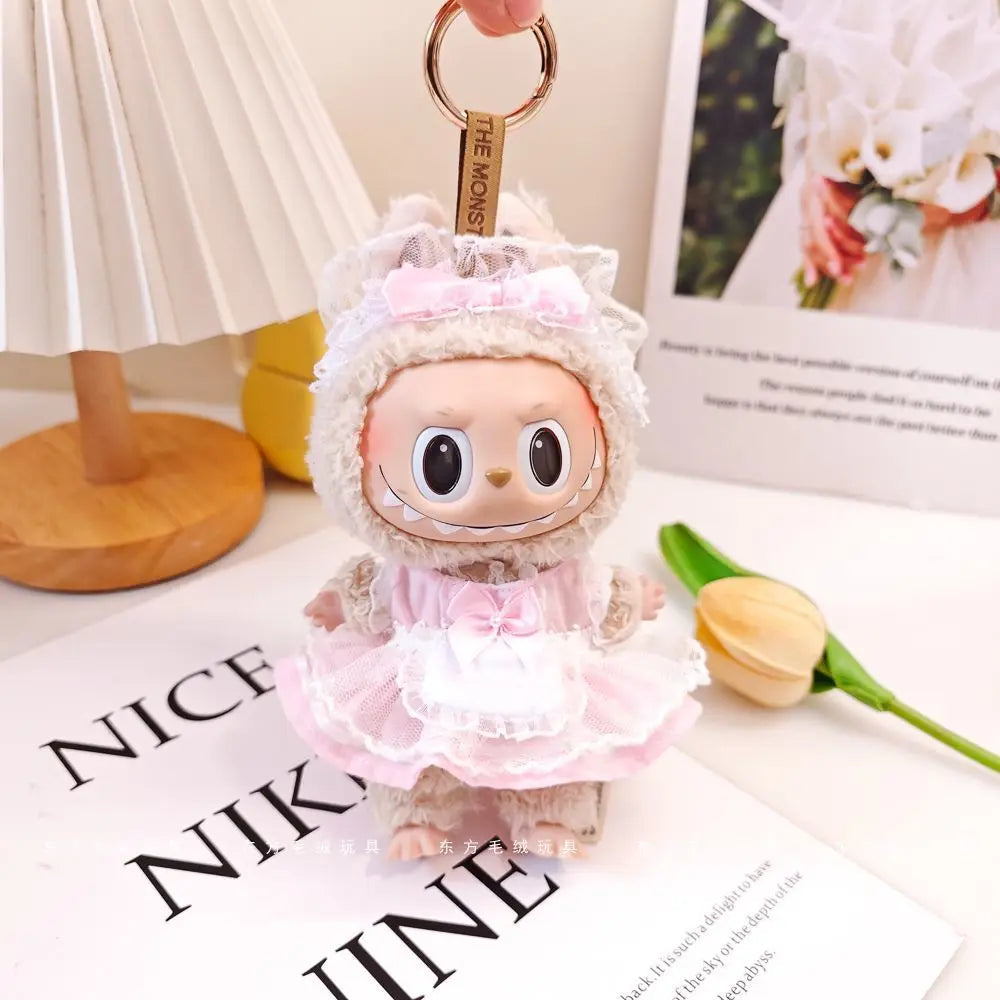 Labubu Macarons Pendant Clothes Popular Labubu Vinyl Toy Blind Boxes Pop Mart Dolls Clothing Labubu Holiday Children'S Gift