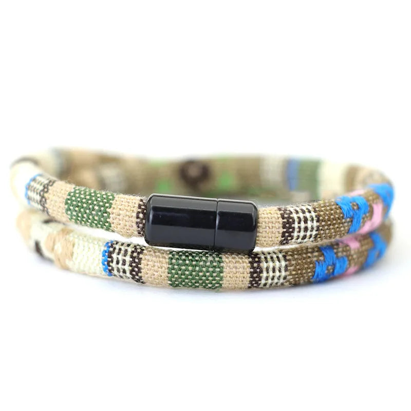 New In Men Bohemia Rope Bracelet Attract Magentic Braclet Adventure Survival Braslet Pulseras Hilo Hombre Beach Surf Brazalete