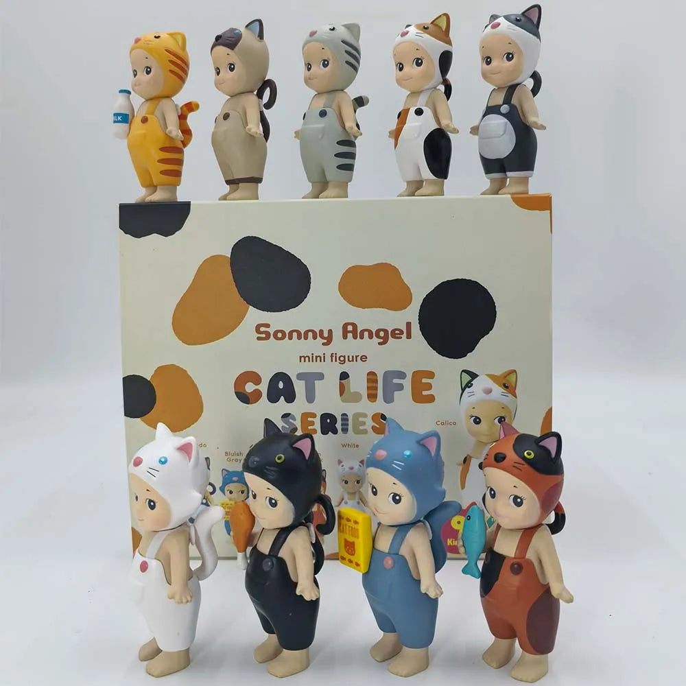 ソニーエンジェル ブラインドボックス キャットライフシリーズ ミニキャットアクションフィギュア おもちゃ 高品質オーナメント 人形 ファン 子供 クリスマスギフト