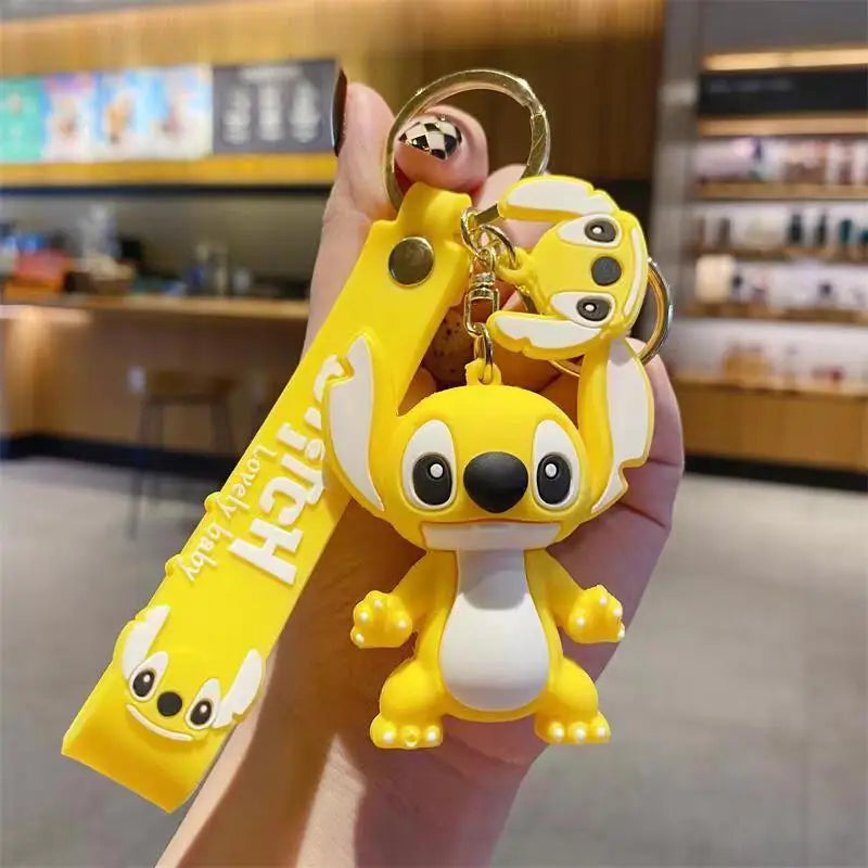 Anime Disney Lilo & Stitch Keychain Cartoon Stitch Toys Keychian Pendant Sweet Keychians Women Car Keyring Girl Birthday Gift