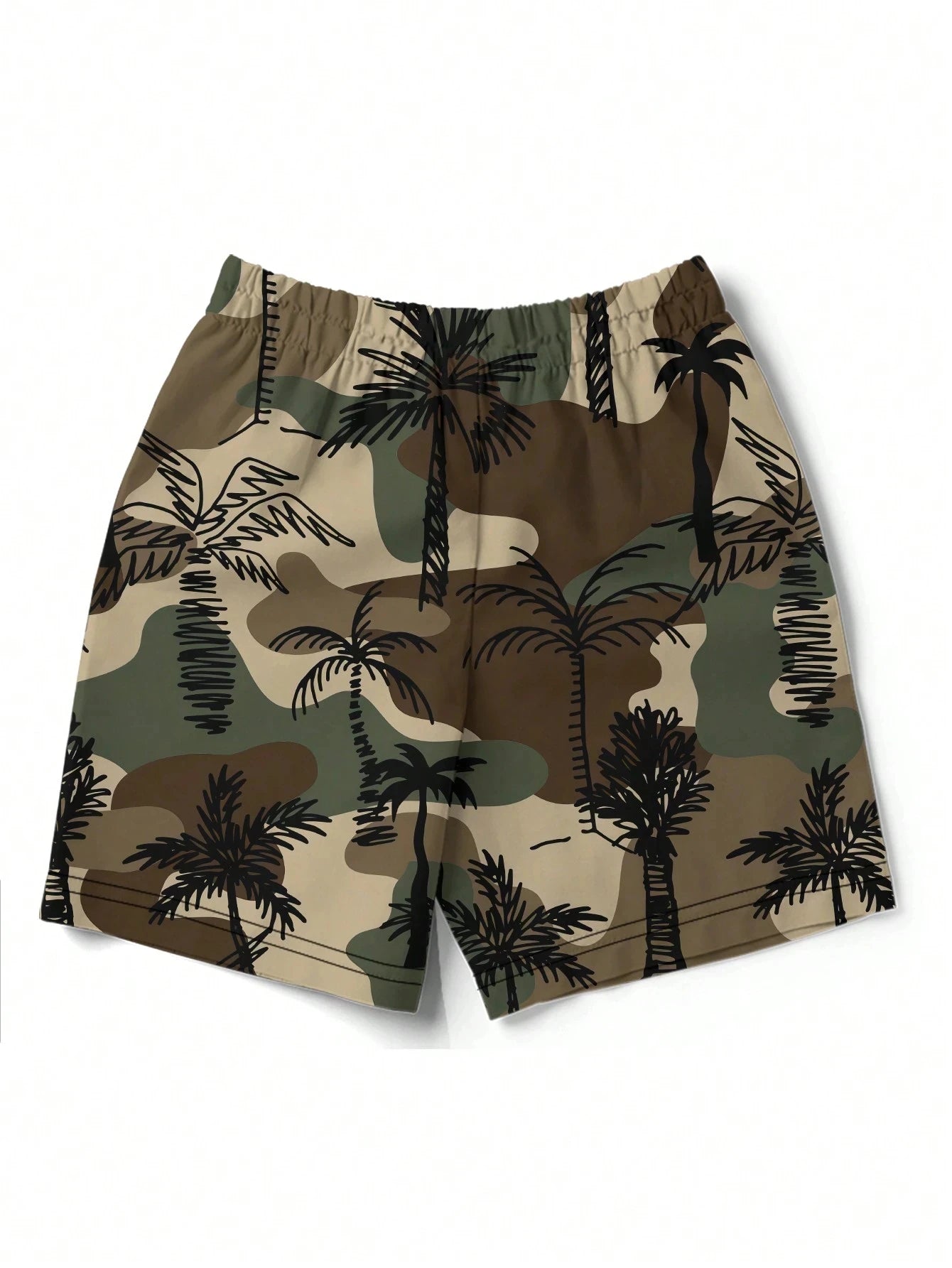 2025 Summer Beach Shorts Camouflage 3D Printed Hawaiian Vacation Style Men's Casual Board Shorts Swim Breathable Tactical Shorts