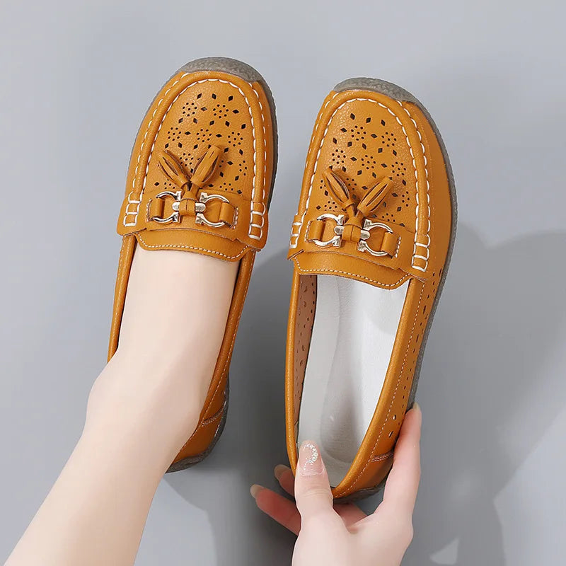 2025 New Loafers Women Summer Fashion Round Toe Nurse Shoes Soft Sole Non-slip Flat Shoes Breathable Casual Sports Women's Shoes