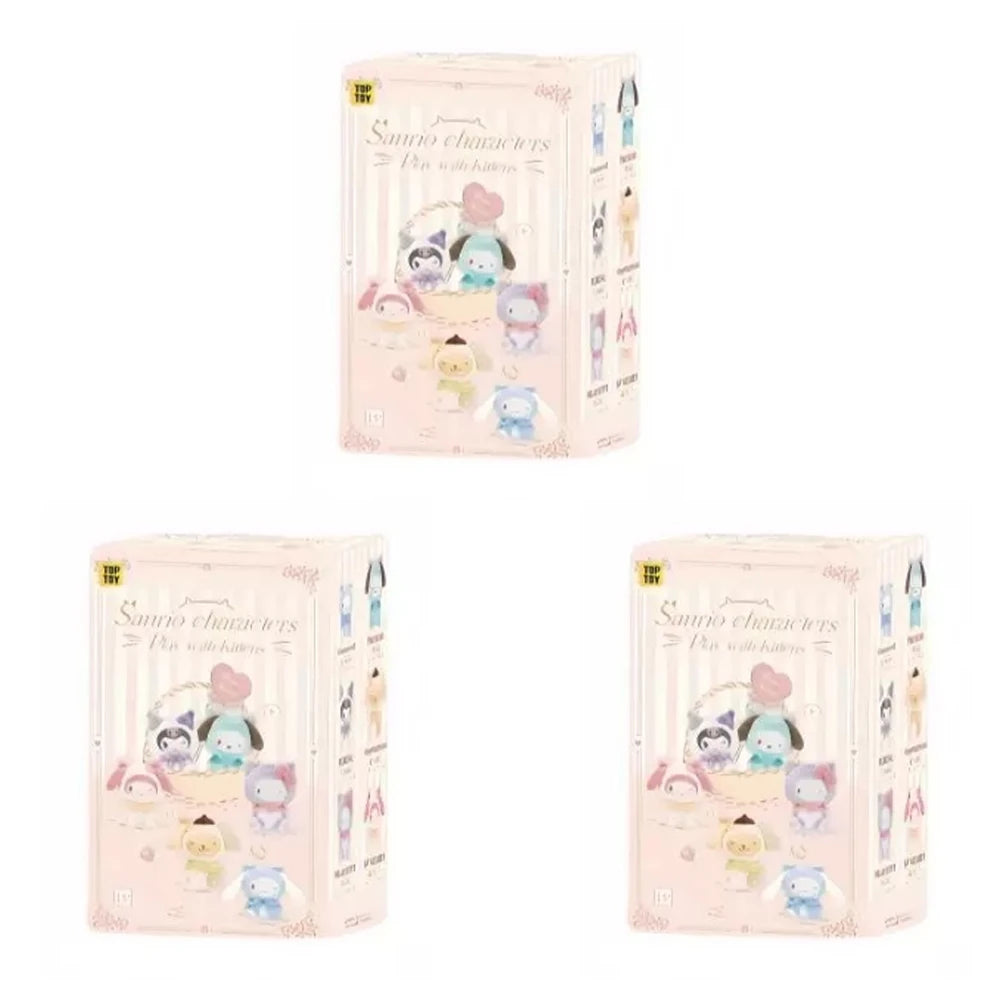 Genuine Play With Kittens Series Blind Box Hellokitty Kuromi Melody Mystery Box Anime Figure Pendant Collection Kid Custom Gift