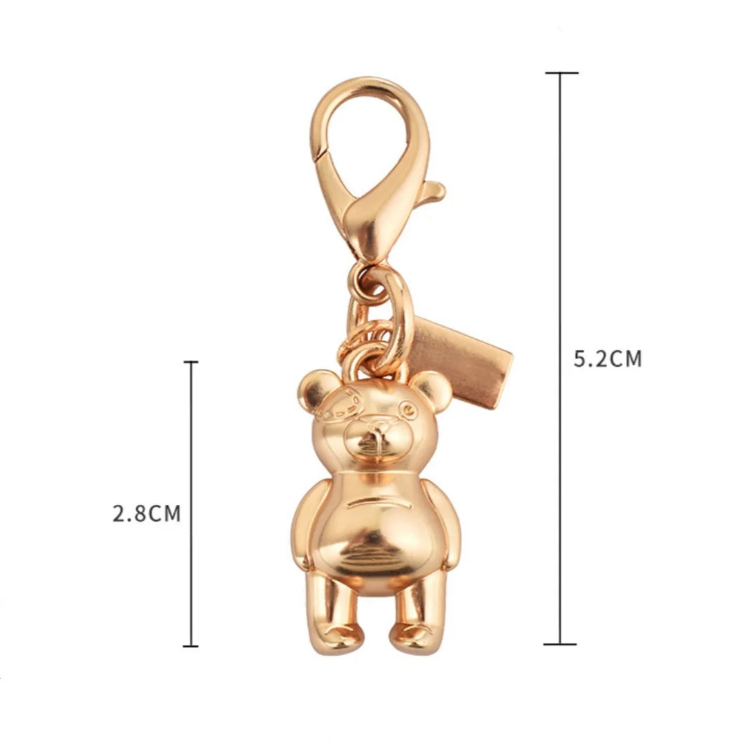 Fashion Bear Cherry Letter C Flower Keychains For Women Metal Y2K Exquisite Bag Pendant Car Key Ring Jewelry Gift Accessories