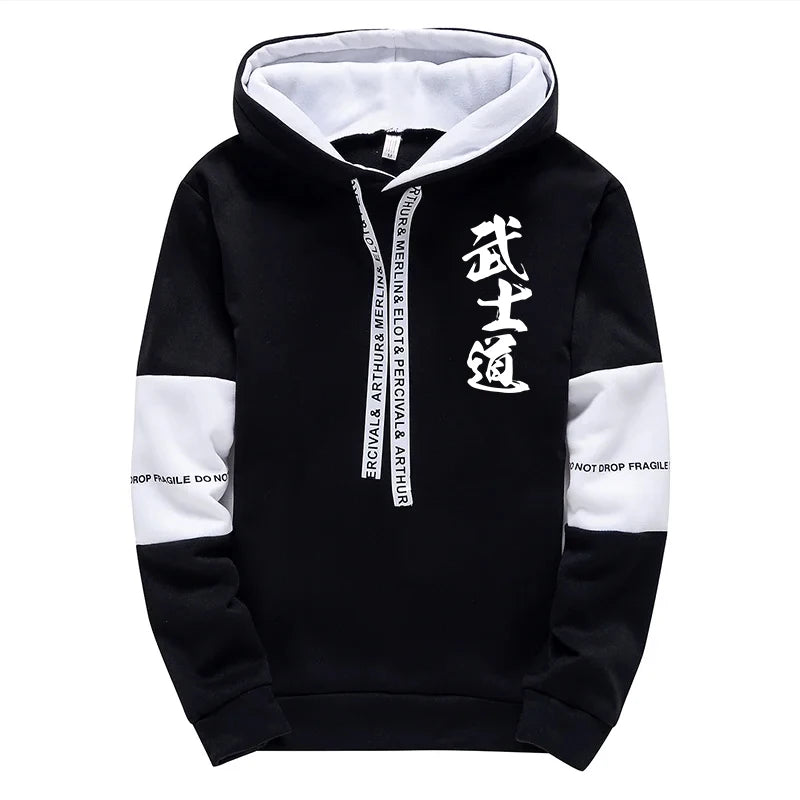 2025 New Arrival Men's Tracksuit 2 Piece Set Japan Bushido Print Hoodies Sweatpants All Season Daily Casual Sporty Jogging Suit