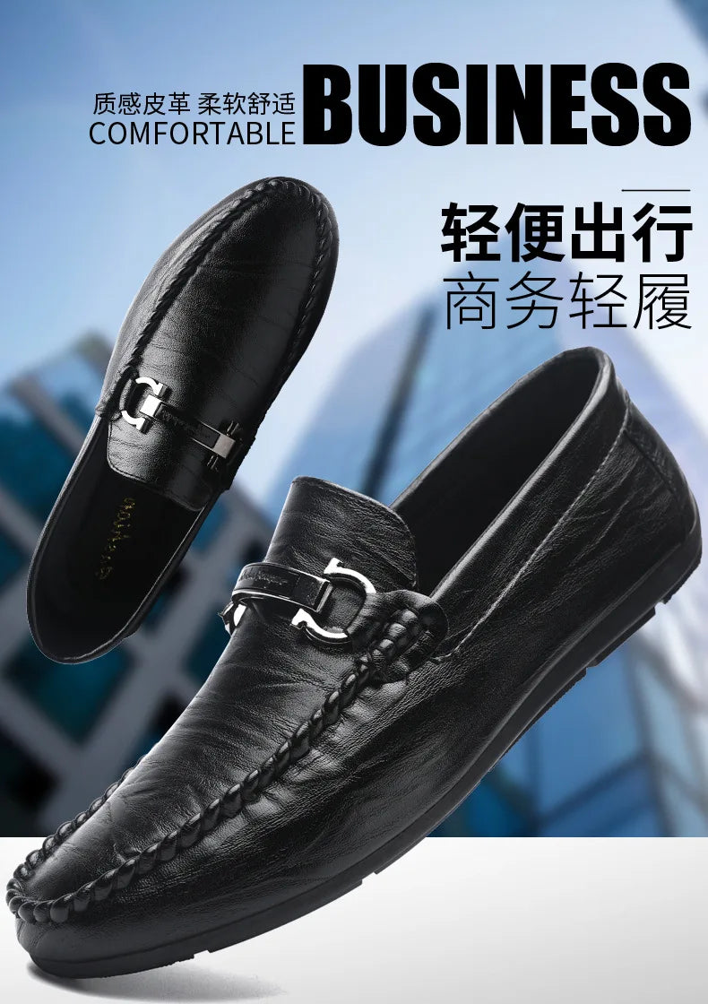 Men Loafers Shoes for Men Luxury Business Dress Shoes Comfy Slip-on Drive Moccasins Footwear Male Brand Leather Boat Shoes Men