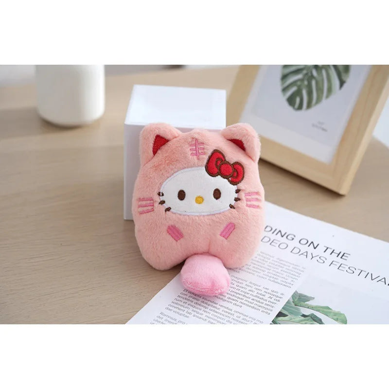 10pcs/lot Kuromi Plush Animal Keychain Little Tiger Kuromi My Melody Cinnamoroll Plush Toy Pendant Pom Pom Purin Cute lmage Doll