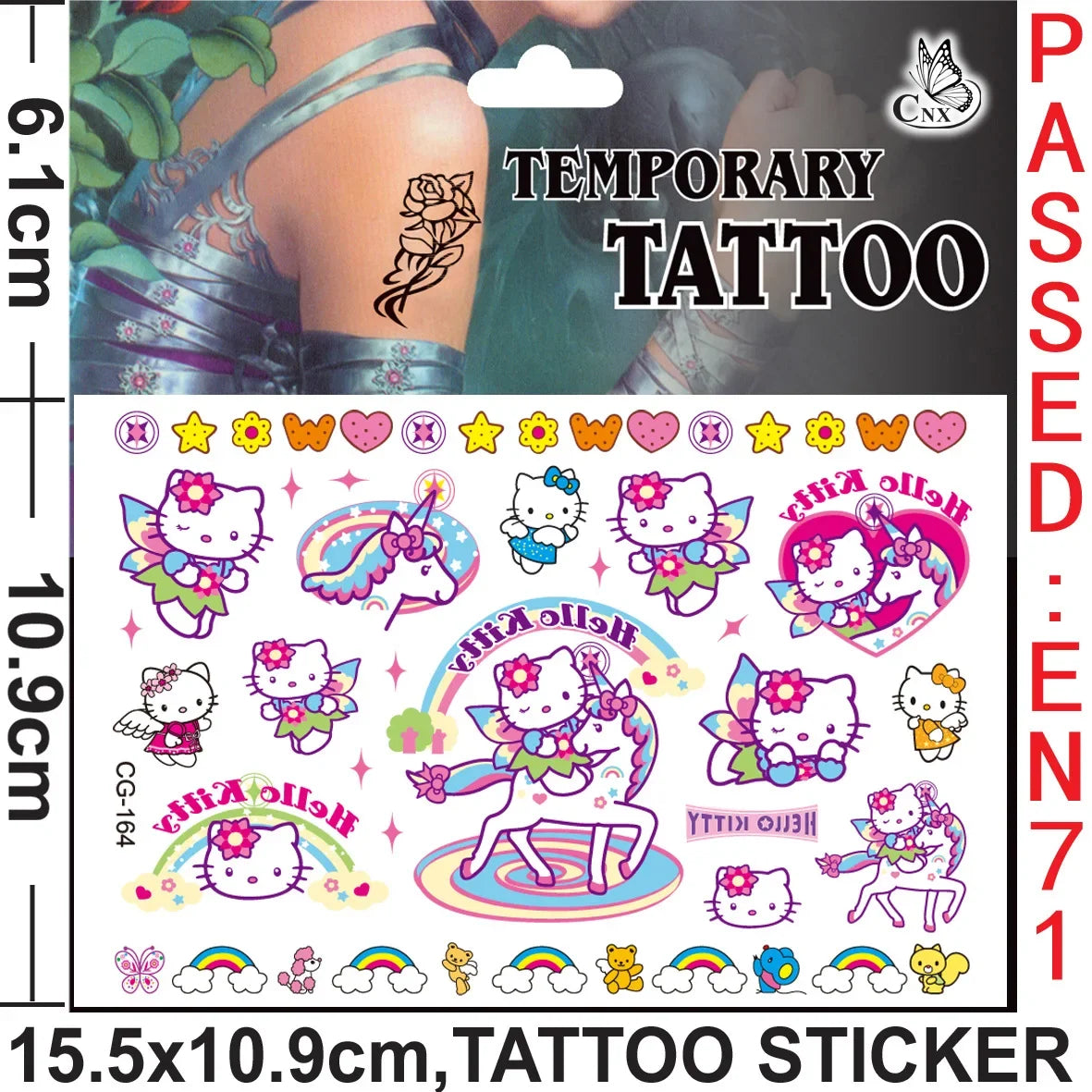 Sanrio series Tattoo Stickers Waterproof Cute Sticker Anime Birthday Party Supplies Decoration For Kids Women Men Gift