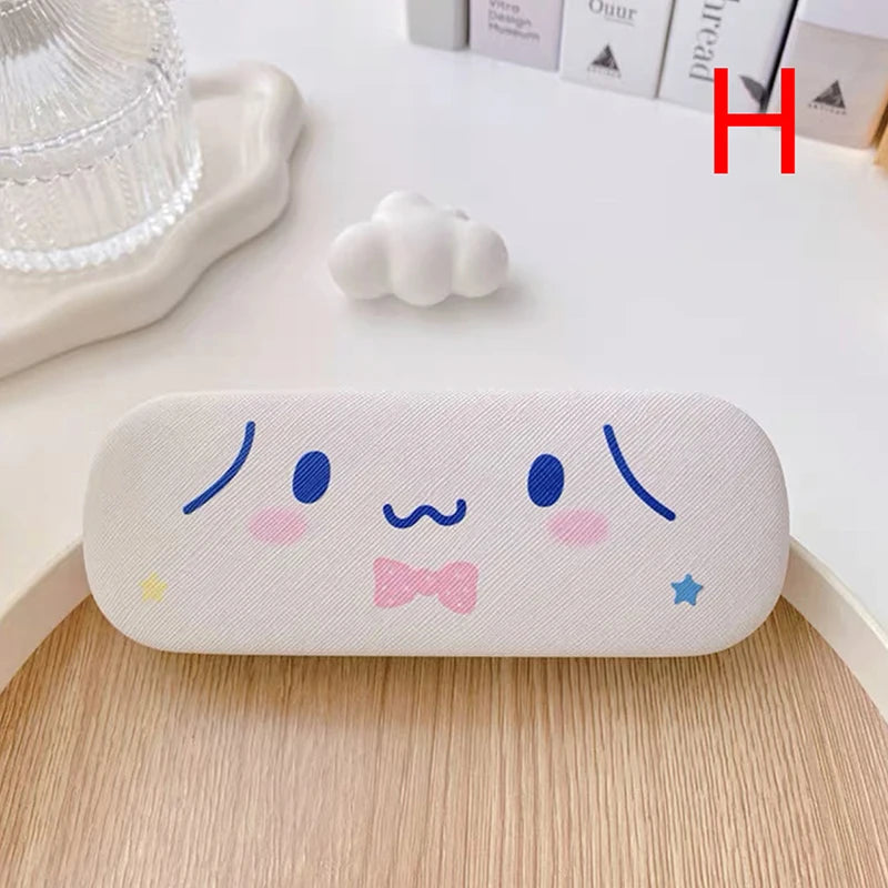 Cartoon Stitch Hello Kitty Glasses Case Children Students Anti Drop Glasses Storage Box Princess Series Pattern Protective Case