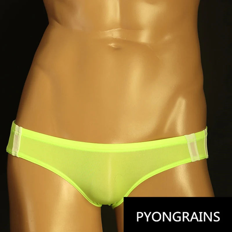 Sexy Men's T Pants Thin Breathable High Elasticity Bikini Ice Silk Men's Thong U Convex Antibacterial jockstrap thongs