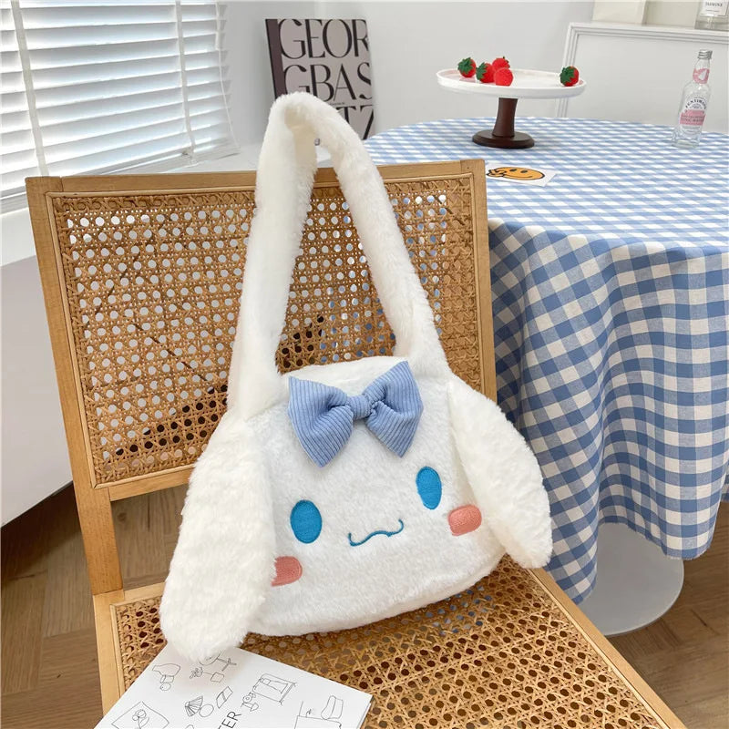 Sanrio New Model Cartoon Cute Kuromi Large-capacity Shoulder Bag Cinnamoroll Hand-held Underarm Bag Daily Match Girl Gift