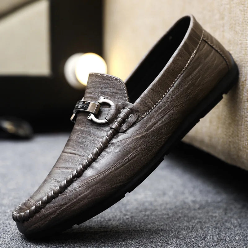 Men Loafers Shoes for Men Luxury Business Dress Shoes Comfy Slip-on Drive Moccasins Footwear Male Brand Leather Boat Shoes Men