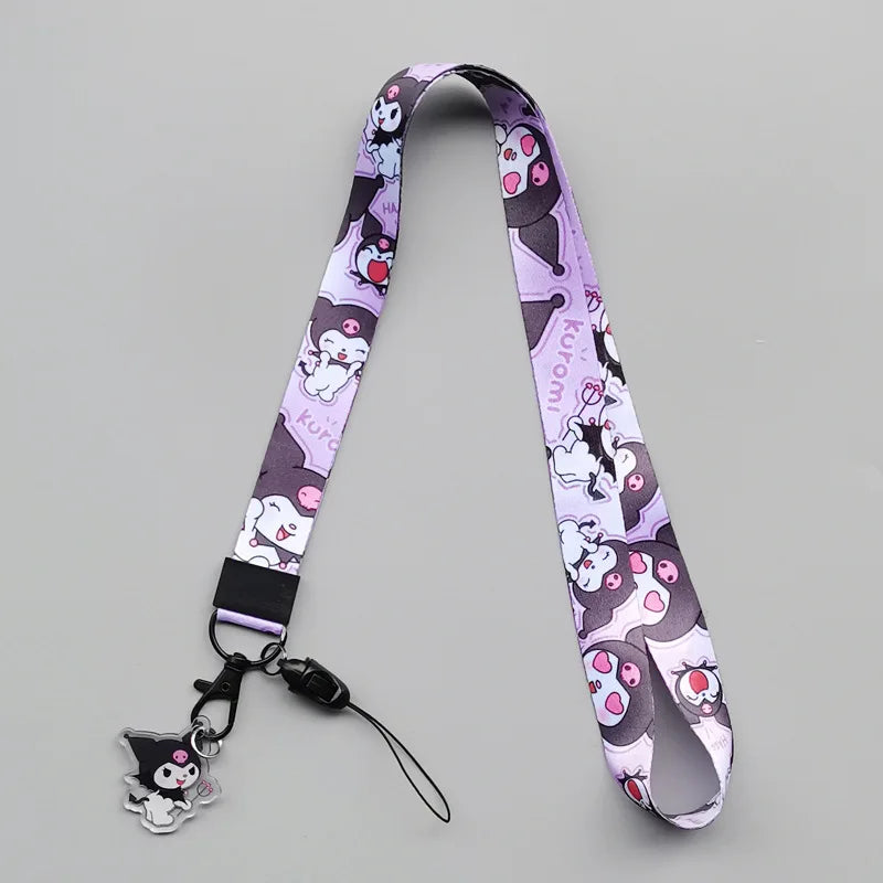 Cute Sanrio Characters Cosplay Accessories Cartoon Neck Strap Lanyard with Phone Strap and Card Holder