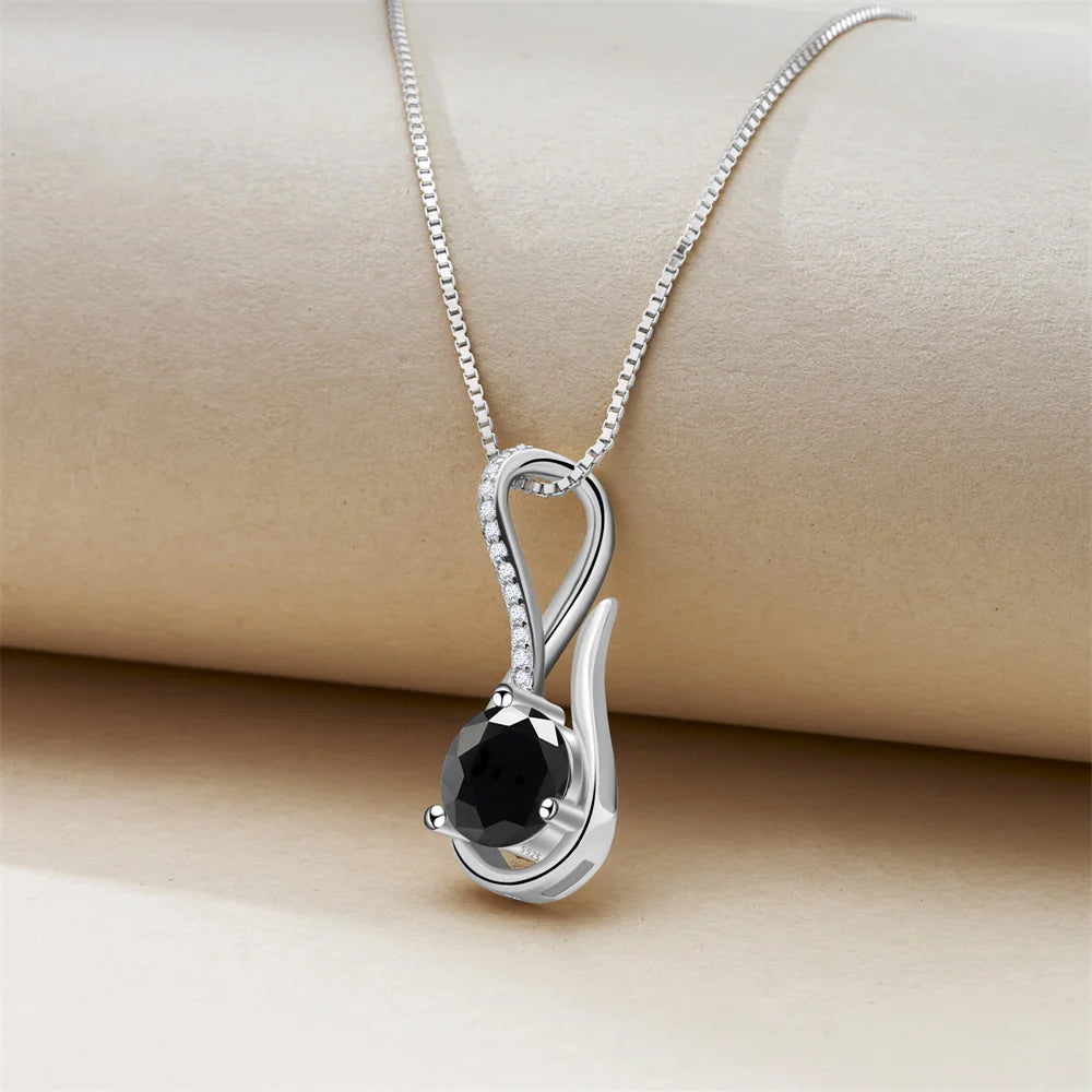 2 Carat 8mm Moissanite Necklace for Women GRA Certified 925 Sterling Silver Solitaire Pendant Chain Diamond Tester Included