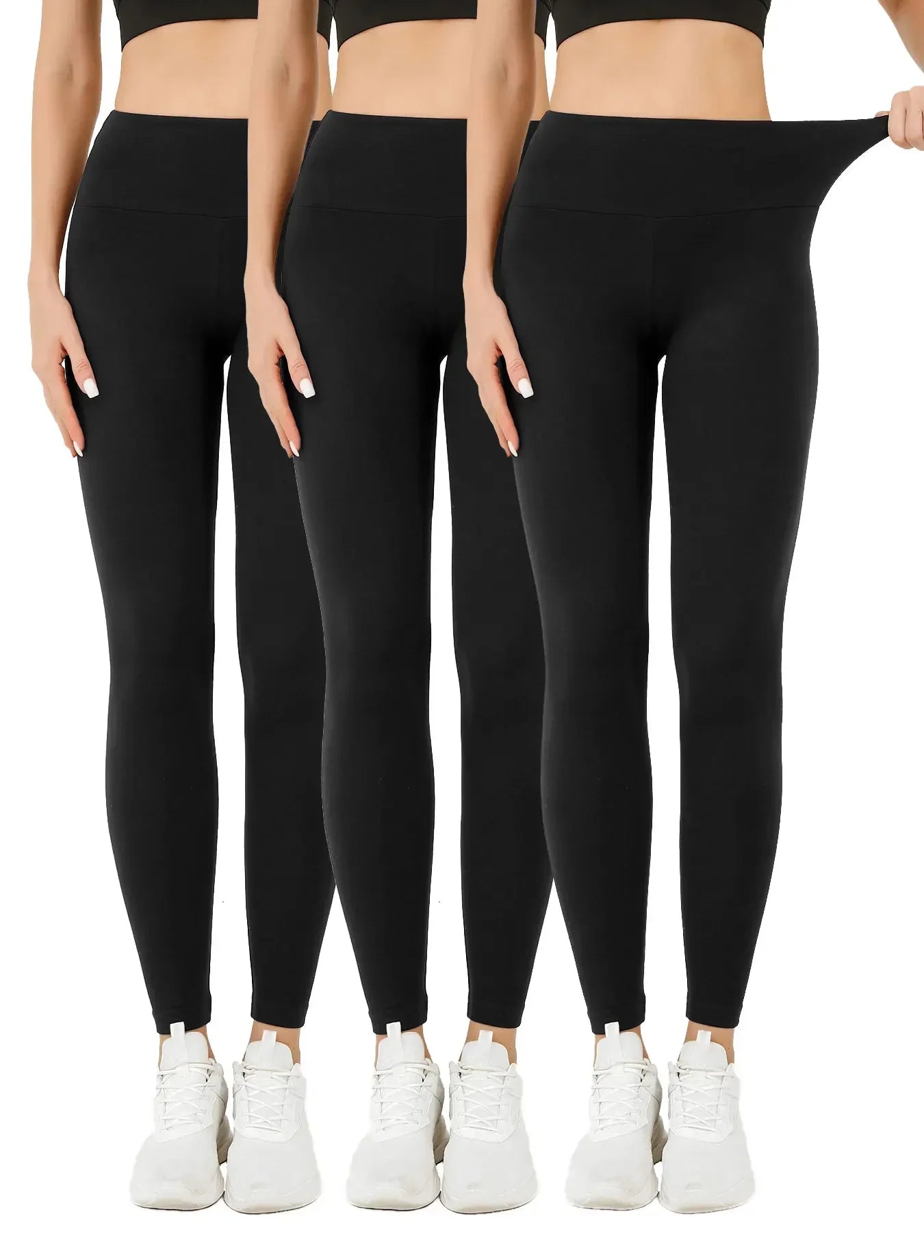 3 Pack Women's Super Soft Leggings High Waisted Tummy Control No See Through Workout Yoga Running Athletic Push Up Gym Leggings