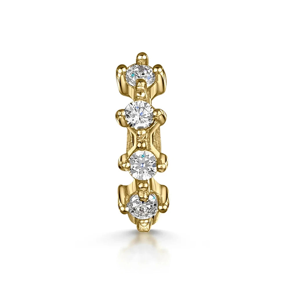 Aide 925 Sterling Silver 1pc Geometry Multi Piercing Stud Earrings For Women K Gold Simple Elegant Tassel Jewelry Gift Pendiente