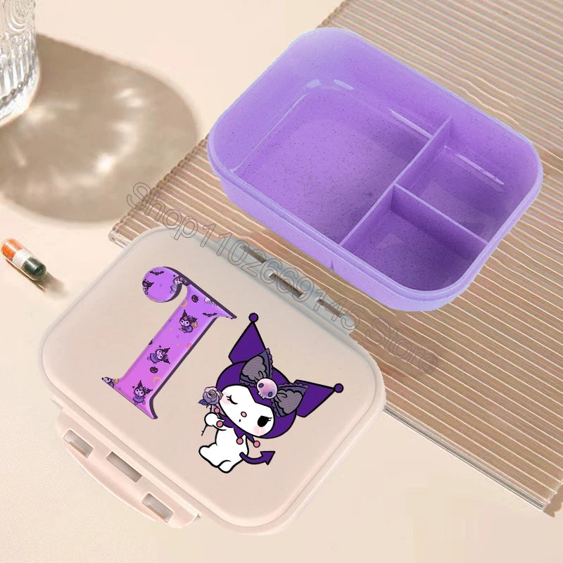 Kuromi Bento Lunch Box Sanrio Cartoon Letter A-Z Lunch Box Cute Girls School Food Storage Containers Children Birthday Gifts