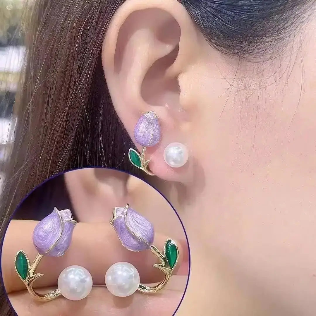 925 Silver Needle Hollow Crystal Swan Earrings For Women Korean Jewelry 2025 Trending New Luxury Animal Pearl Stud Earrings Gift