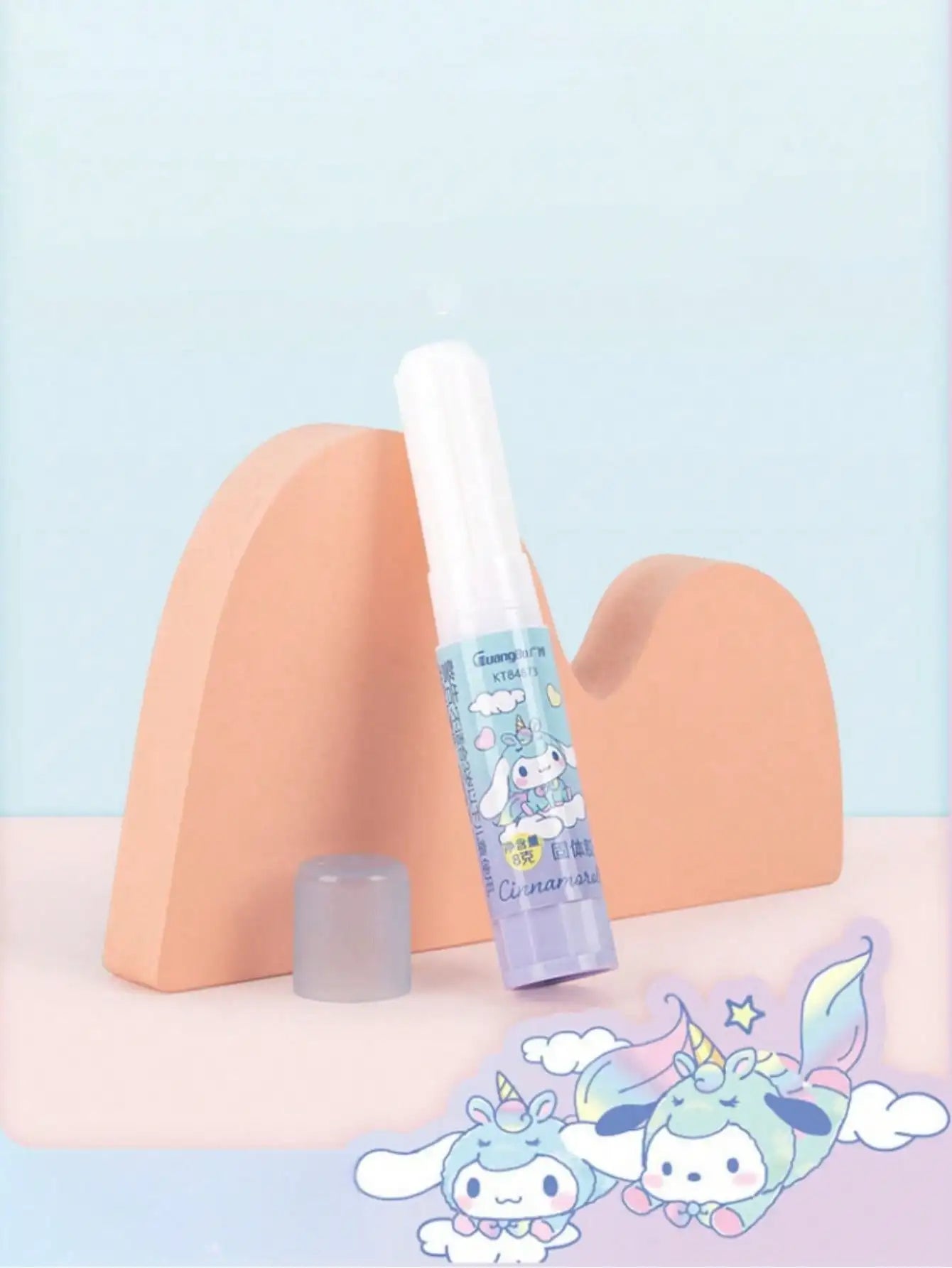1/4pcs/set Kuromi melody Solid Glue Sticks High Viscosity Adhesive For Office & Students, White,Chrismas gift