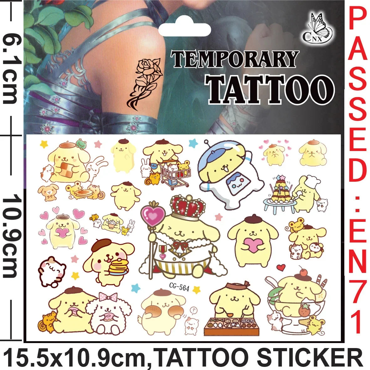 Sanrio series Tattoo Stickers Waterproof Cute Sticker Anime Birthday Party Supplies Decoration For Kids Women Men Gift