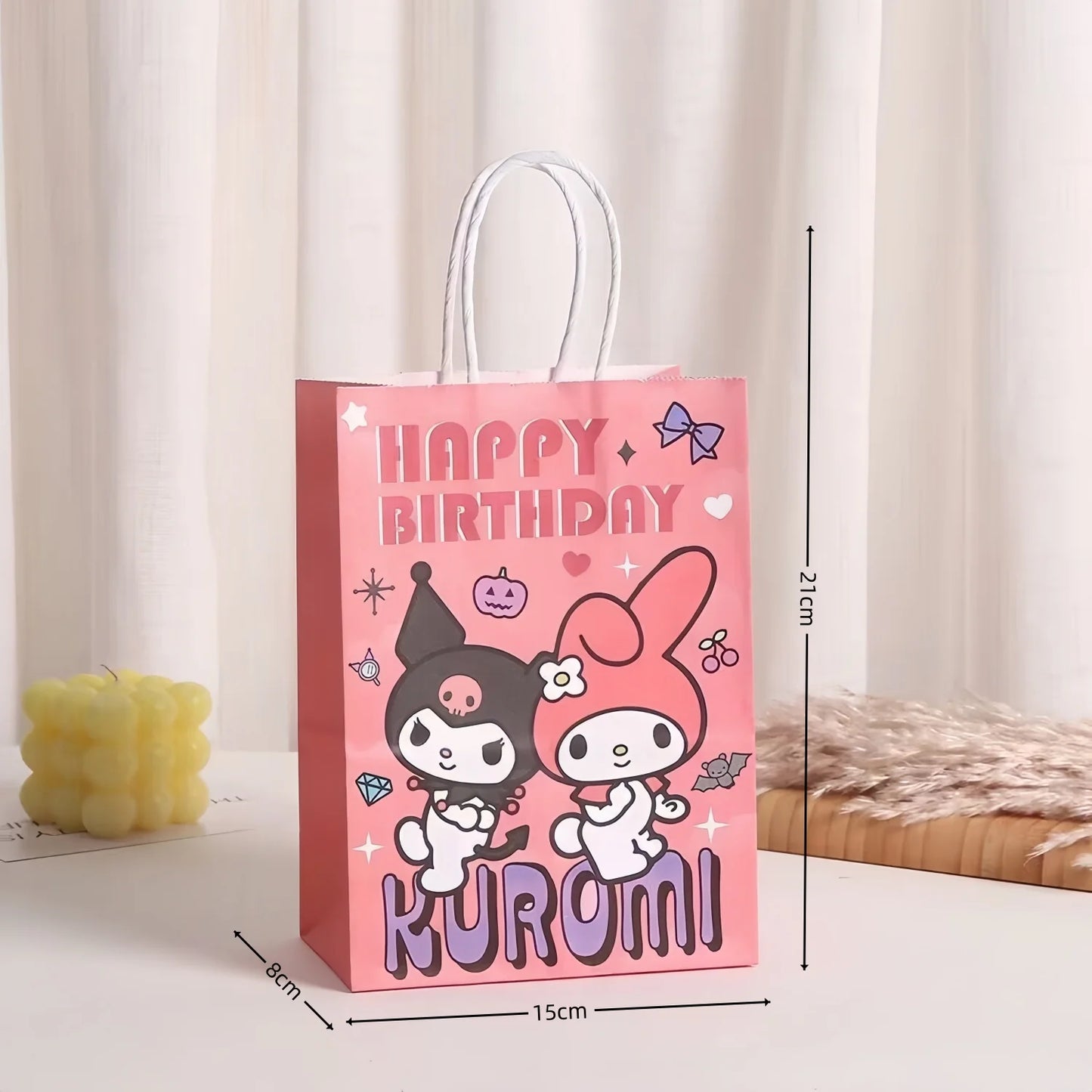 Cinnamoroll Paper Gift Bags Birthday Decor Kuromi Candy Bag Hello Kitty Biscuit Package boys Girls Favors Gifts Party Supplies