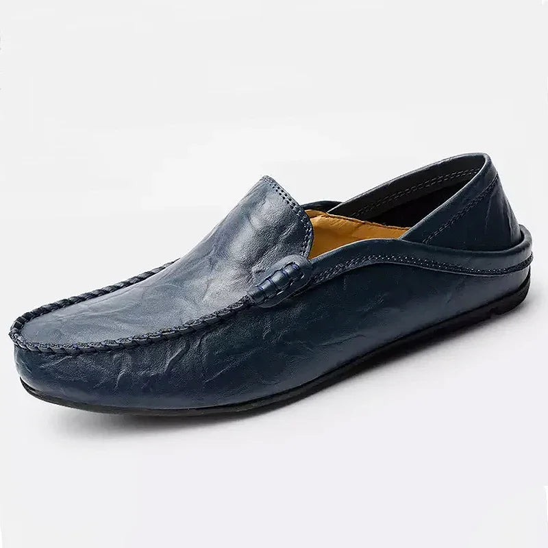 Men Loafers 2024 New Leather Shoes Men‘s Casual Shoes Moccasins Breathable Sneakers Men Driving Shoes Comfort Flats Plus Size 46