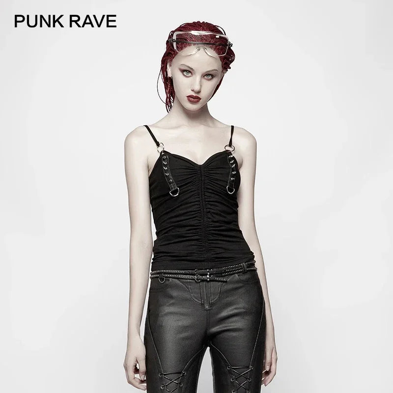 PUNK RAVE Women's Punk Dark Sexy Camisole Gothic Fashion Female Vest Tops Summer Tank A Variety of Styles