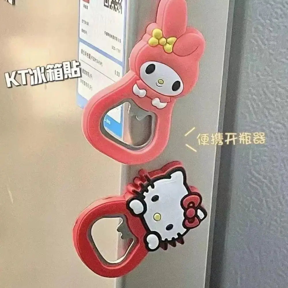 Miniso Hellokitty Melody Bottle Opener Cartoon Pvc Fridge Magnet Beer Bottle Opener Bottle Opener Pvc Soft Rubber Bottle Opener
