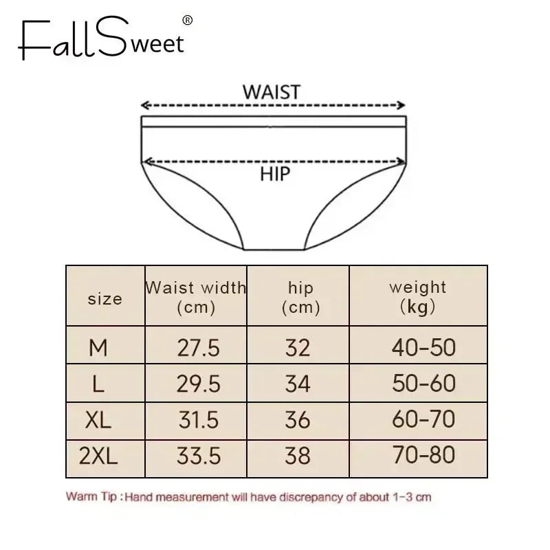 FallSweet 5Pcs Women Plus Size Cotton Panties Seamless Panties Comfort Breathable Underwear Girls Mid-Waist Briefs Sexy Lingerie