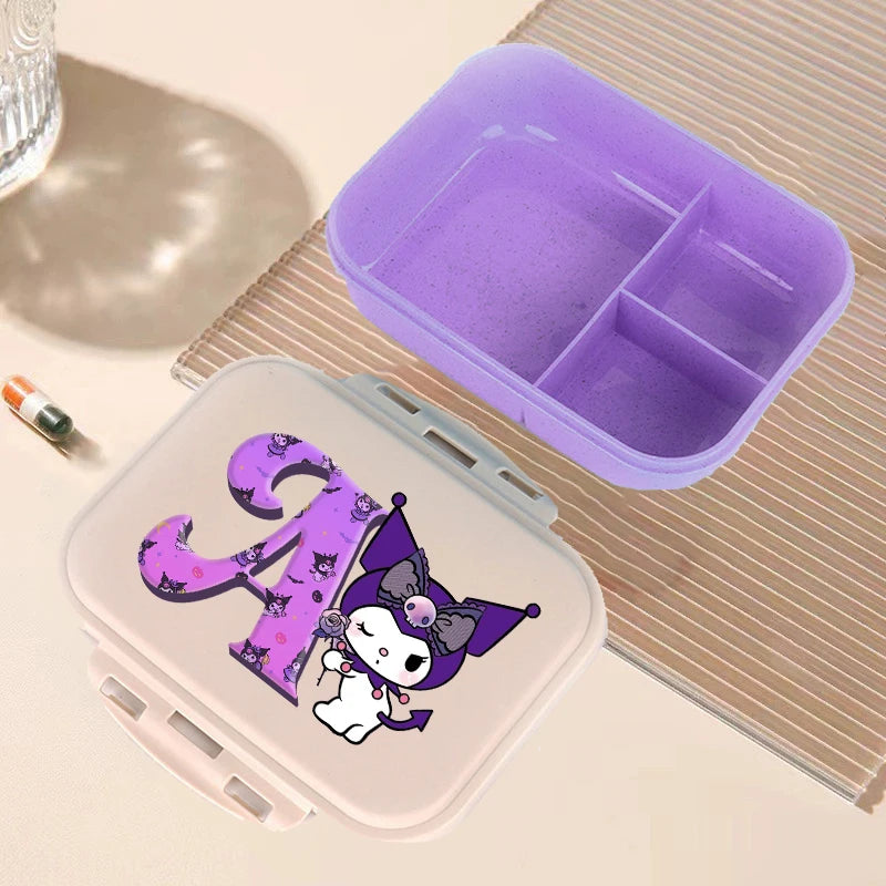 Kuromi Bento Lunch Box Sanrio Cartoon Letter A-Z Lunch Box Cute Girls School Food Storage Containers Children Birthday Gifts