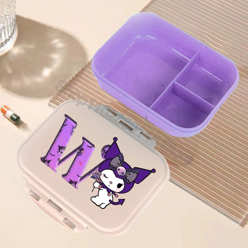 Kuromi Bento Lunch Box Sanrio Cartoon Letter A-Z Lunch Box Cute Girls School Food Storage Containers Children Birthday Gifts