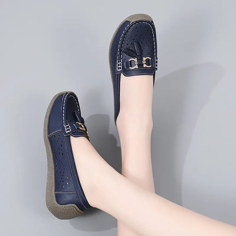 2025 New Loafers Women Summer Fashion Round Toe Nurse Shoes Soft Sole Non-slip Flat Shoes Breathable Casual Sports Women's Shoes