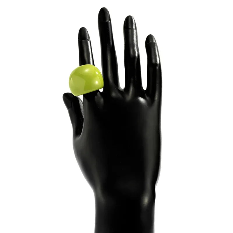 Classic Candy Color Acrylic Ring Exaggerated Geometric Ring Hand Jewelry Wholesale Women's Accessories