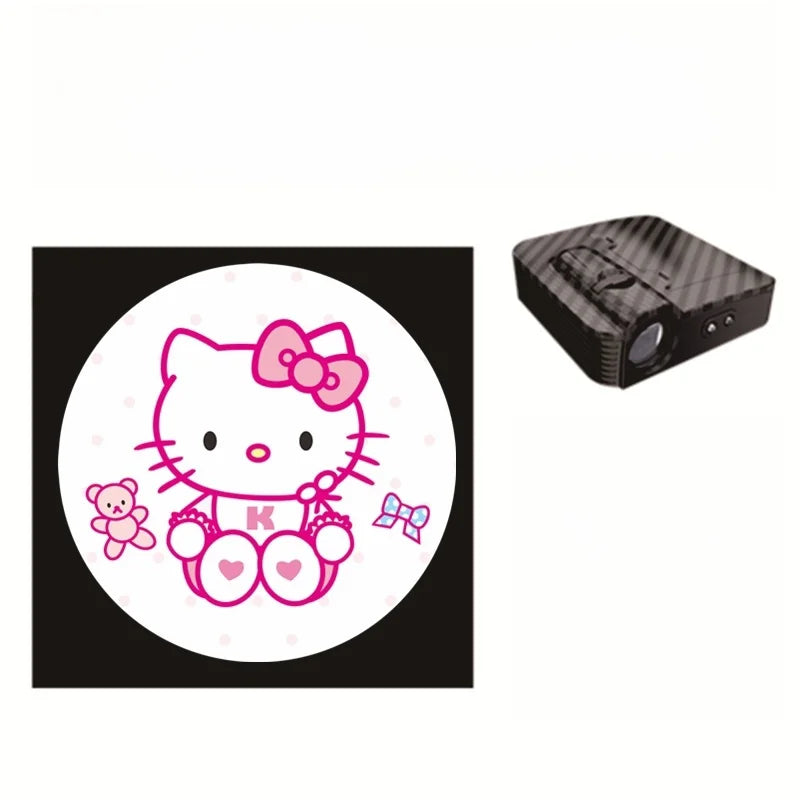 Hello Kitty Car Welcome Light High Definition Projector Hd Ambient Light Induction Open The Door Safety Signal Lamp Decoration