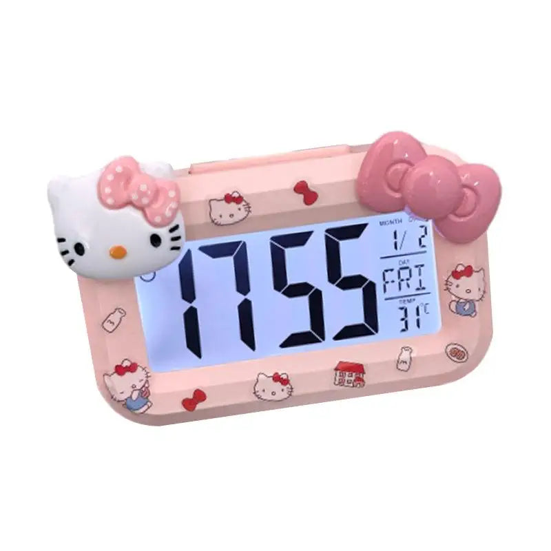 Hello Kitty Mini Night Light Alarm Clock Cute Timer Multi Functional Portable Desk Clock Birthday Gift Holiday Gift