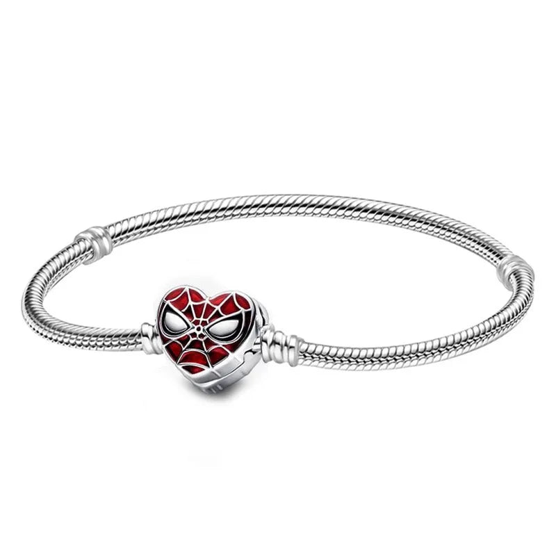 2024 Minnie Mickey Spider Original 925 Silver Plated Bracelets Love Heart Clasp Bead Charm Bracelet For Women DIY Jewelry Gifts