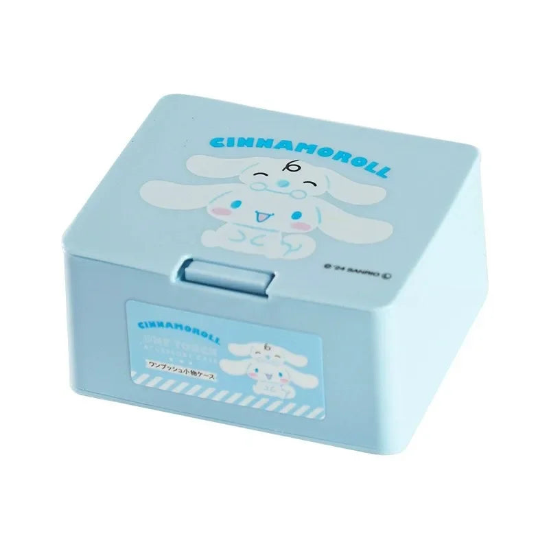 Genuine Japanese Sanrio Melody Sanrio Cotton Swab Stick Box Press Pop-up Cover Storage Box Cosmetics Storage Box
