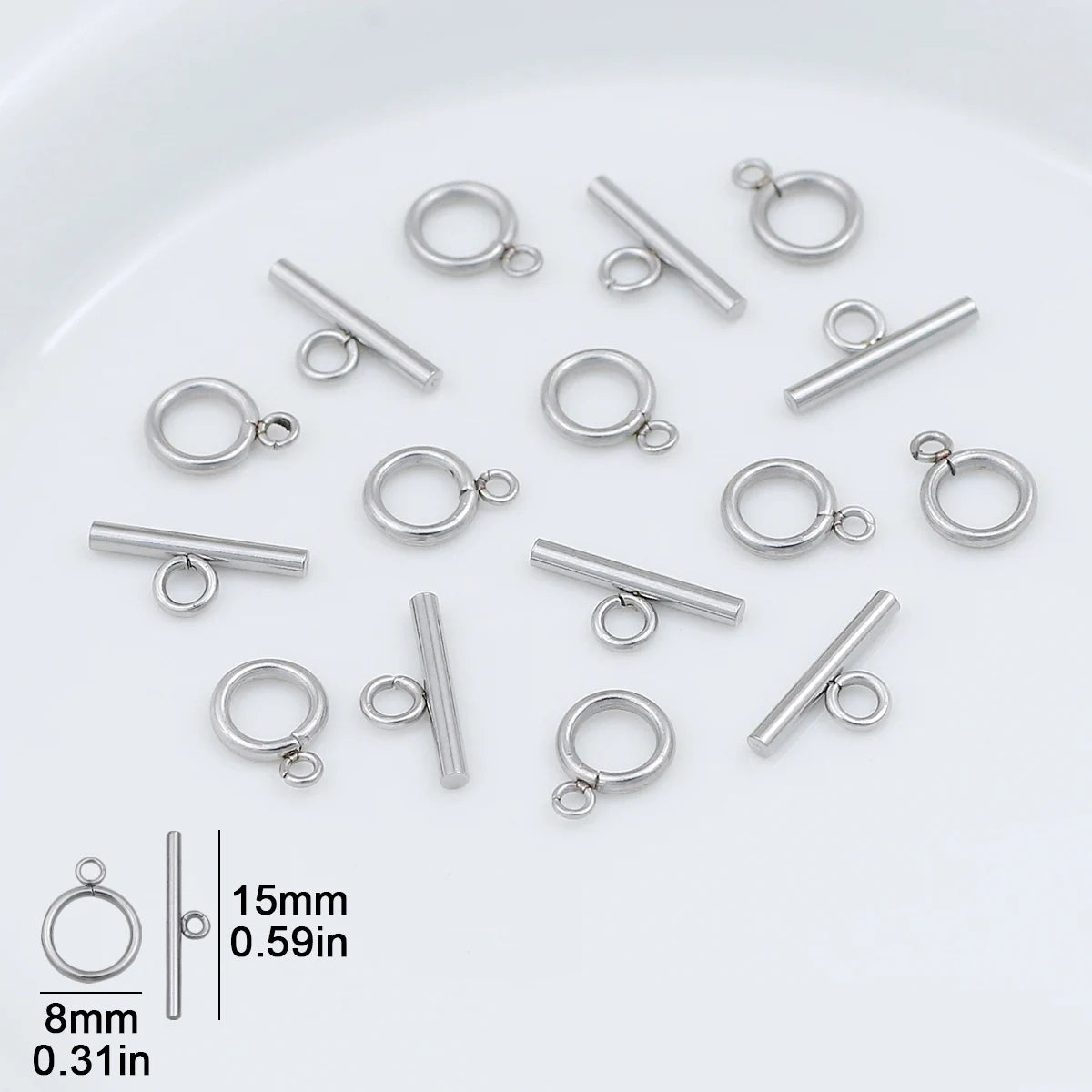 Stainless Steel OT Rings&Toggle Clasps Round Bar For Jewelry Making Necklaces Bracelets Pendants DIY Handmade Accessories